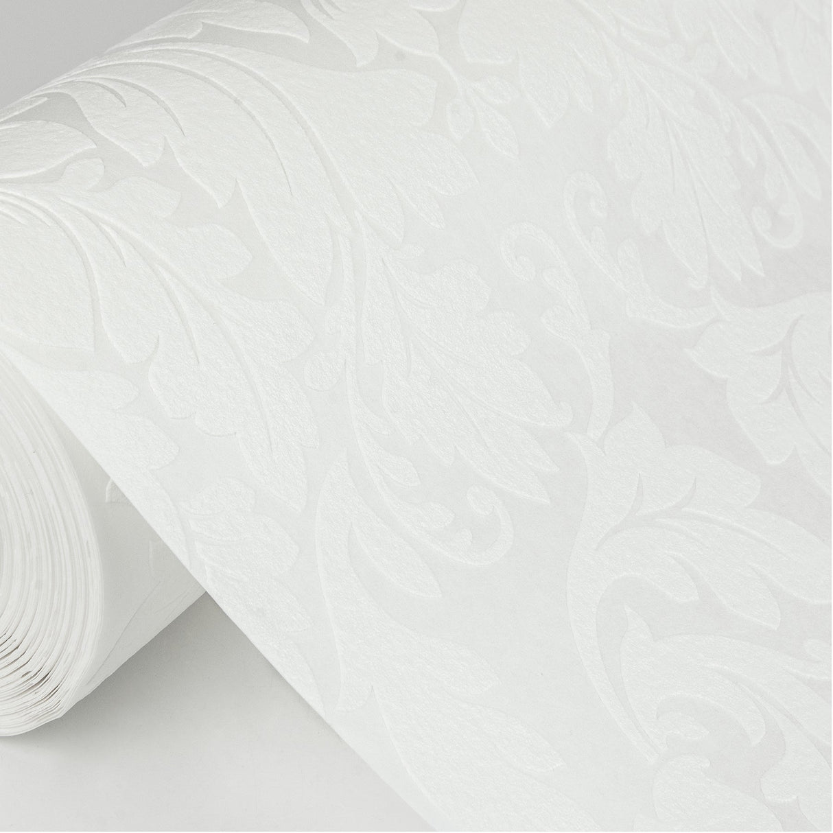 Brewster 4000-95135-1 Jan White Damask Paintable Wallpaper