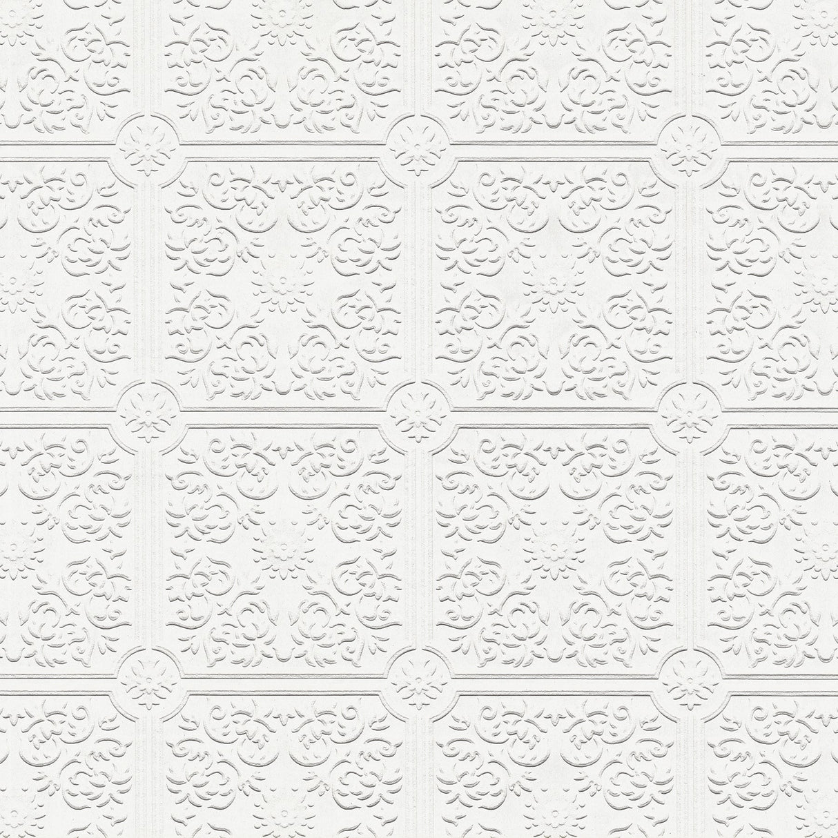 Brewster 4000-96291 Nico White Tin Ceiling Square Paintable Wallpaper