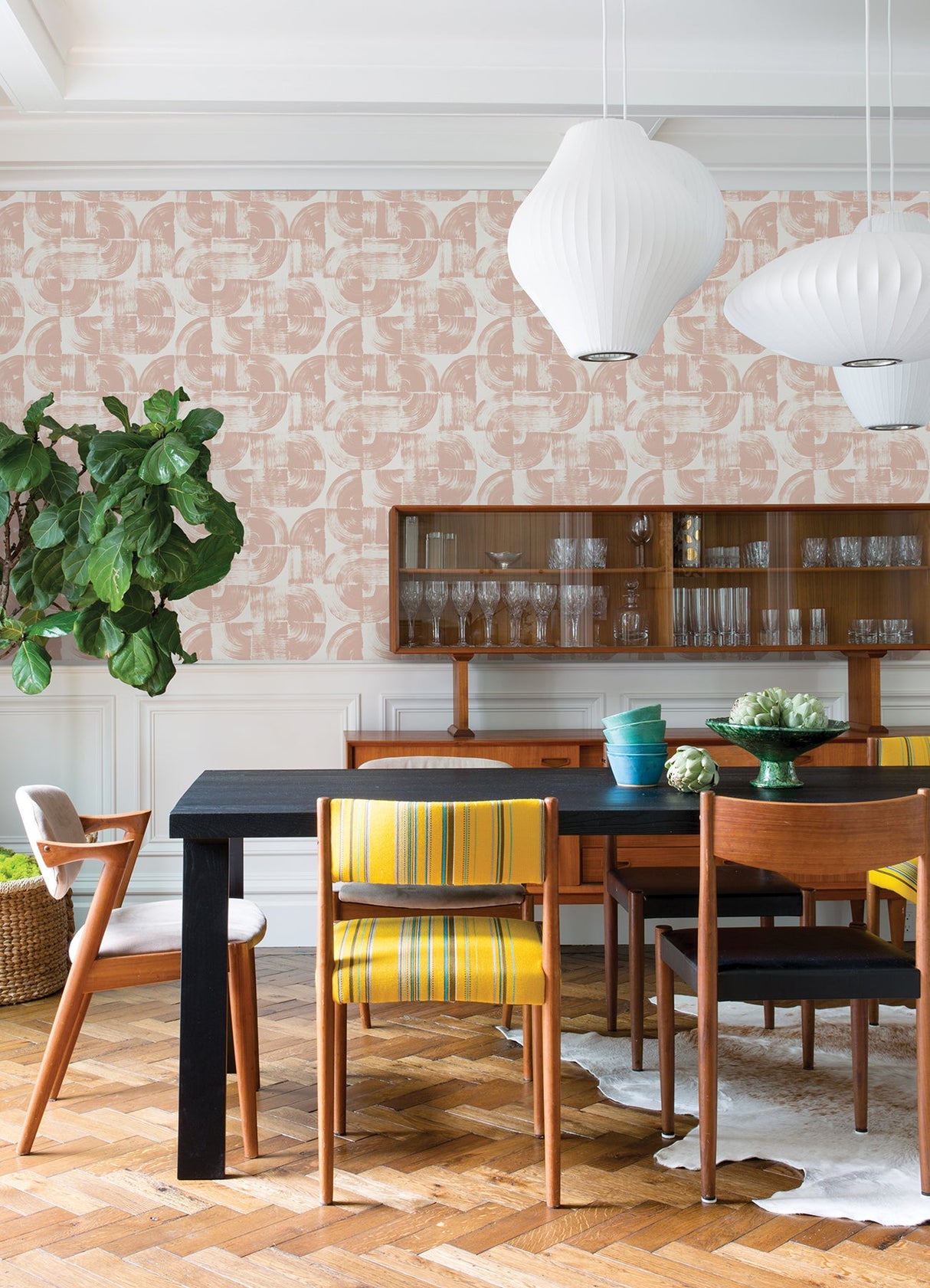 A-Street Prints 4014-26405 Giulietta Blush Painterly Geometric Wallpaper