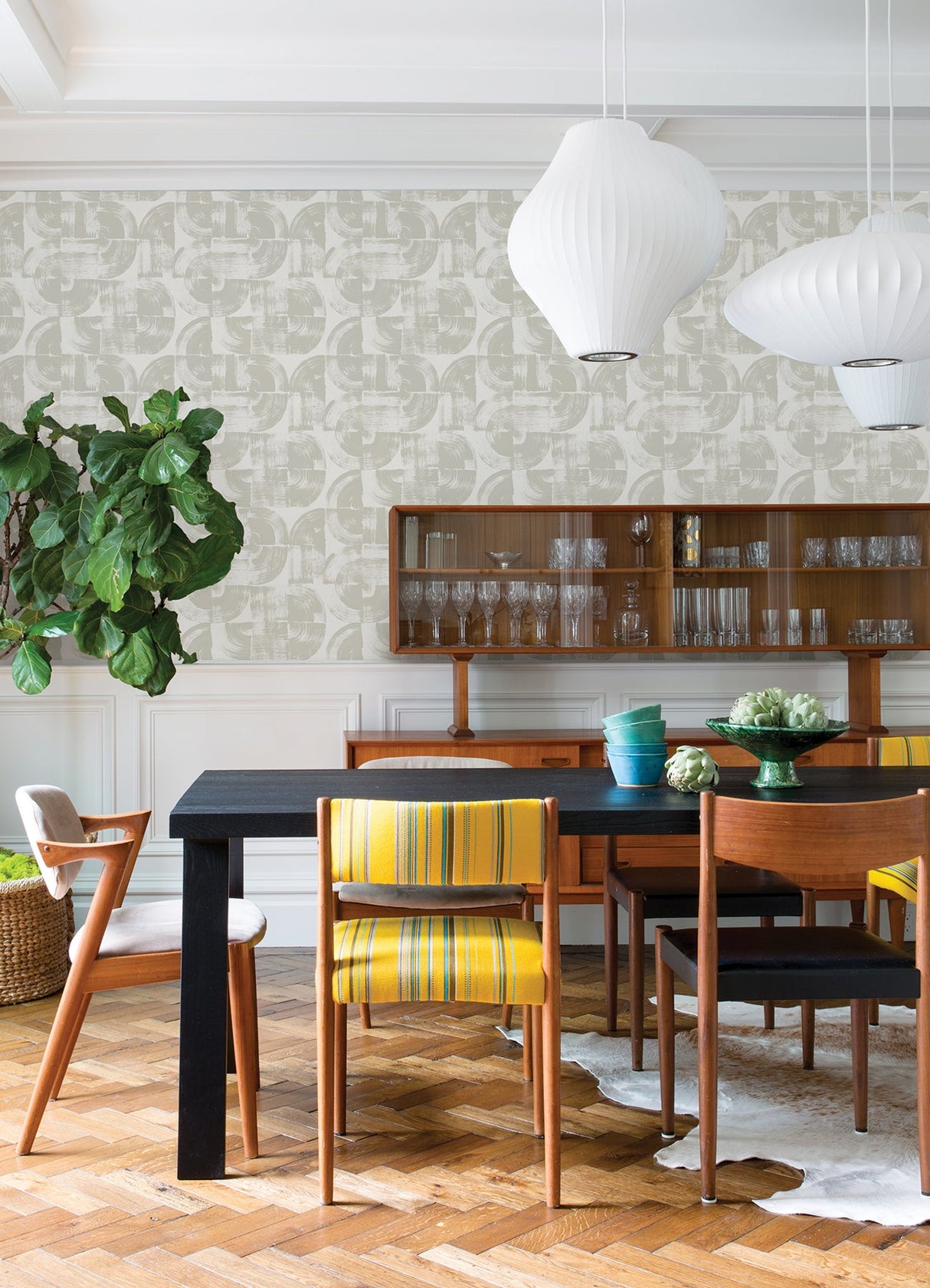 A-Street Prints 4014-26406 Giulietta Light Grey Painterly Geometric Wallpaper