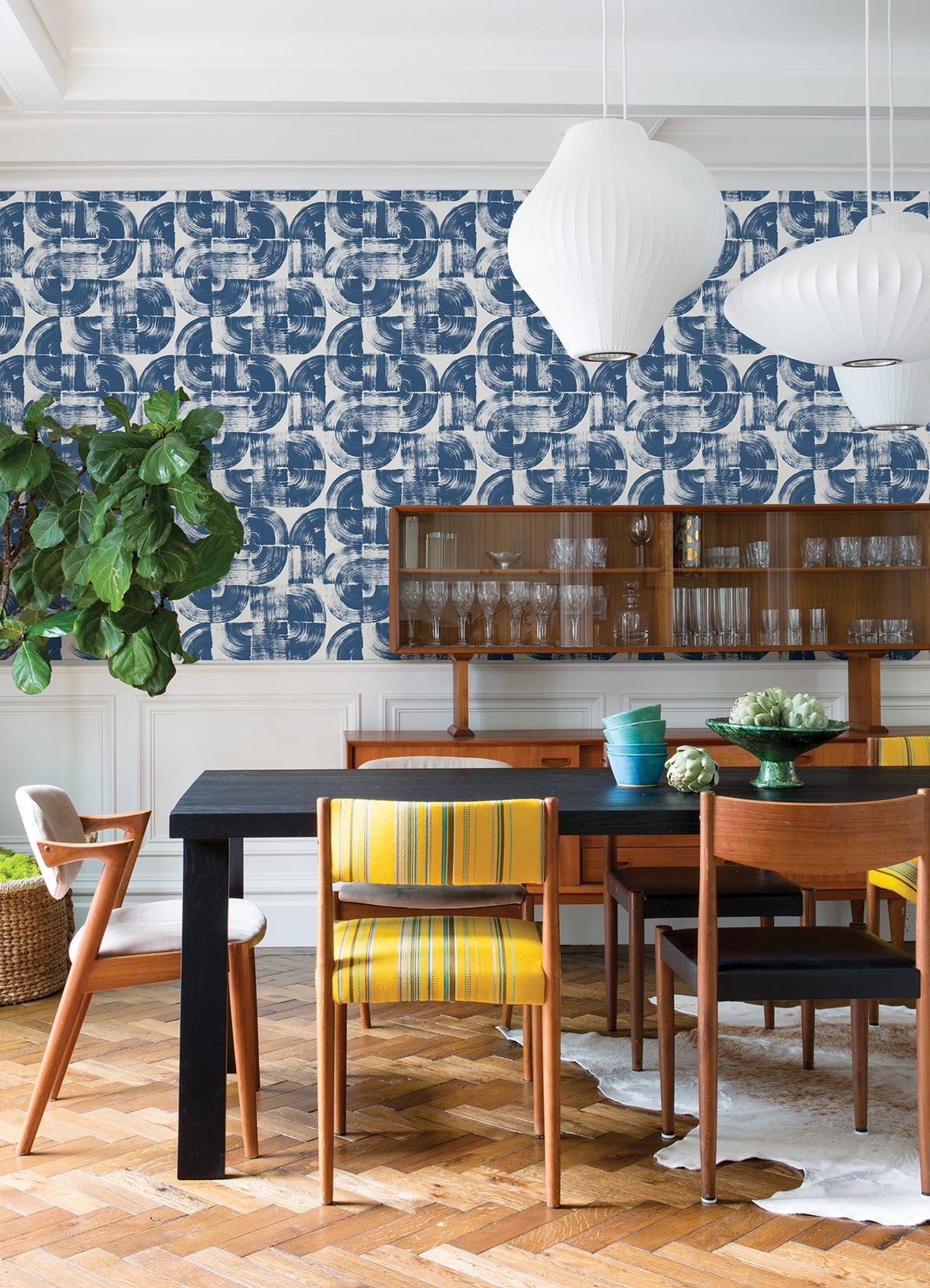 A-Street Prints 4014-26407 Giulietta Blue Painterly Geometric Wallpaper