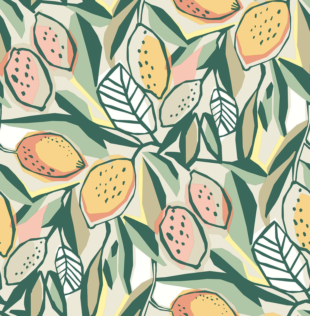 A-Street Prints 4014-26419 Meyer Peach Citrus Wallpaper