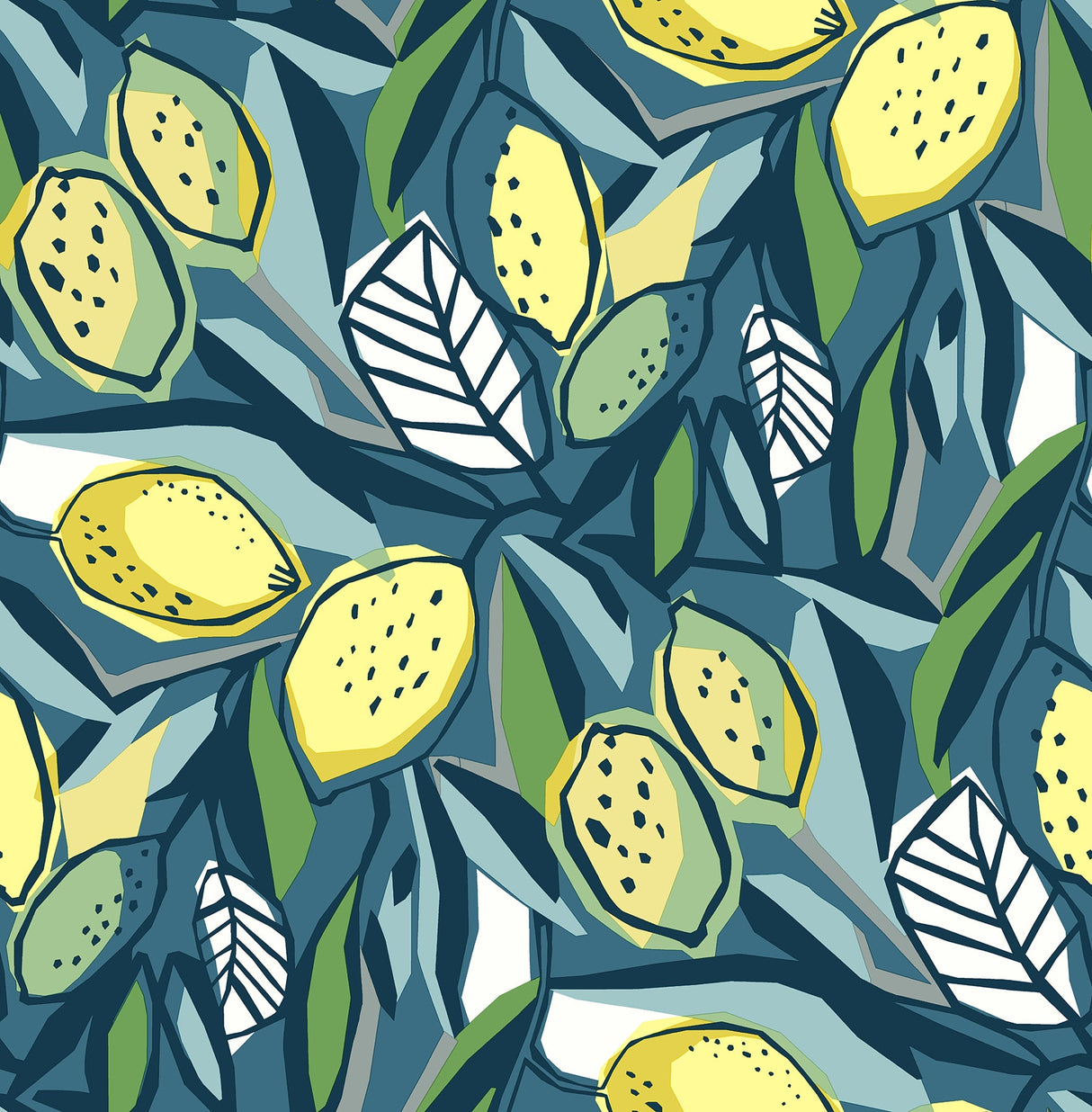 A-Street Prints 4014-26422 Meyer Blue Citrus Wallpaper