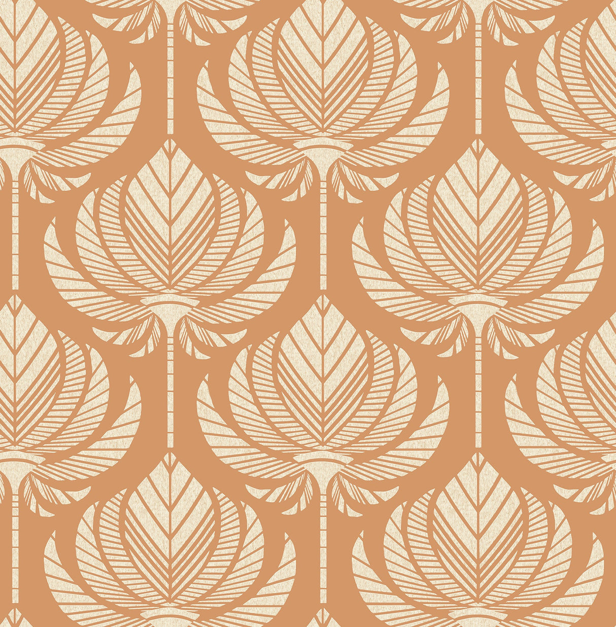 A-Street Prints 4014-26423 Palmier Orange Lotus Fan Wallpaper
