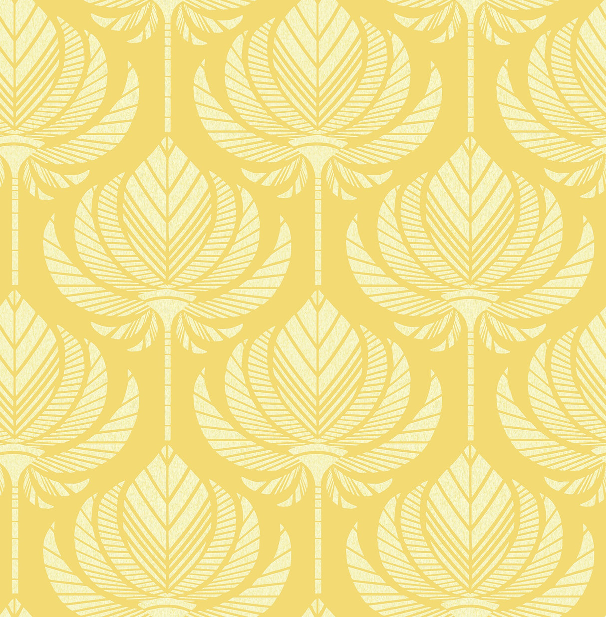 A-Street Prints 4014-26427 Palmier Yellow Lotus Fan Wallpaper