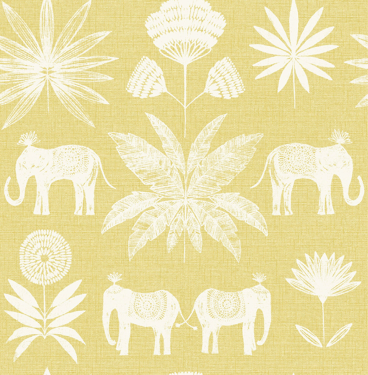 A-Street Prints 4014-26434 Bazaar Yellow Elephant Oasis Wallpaper