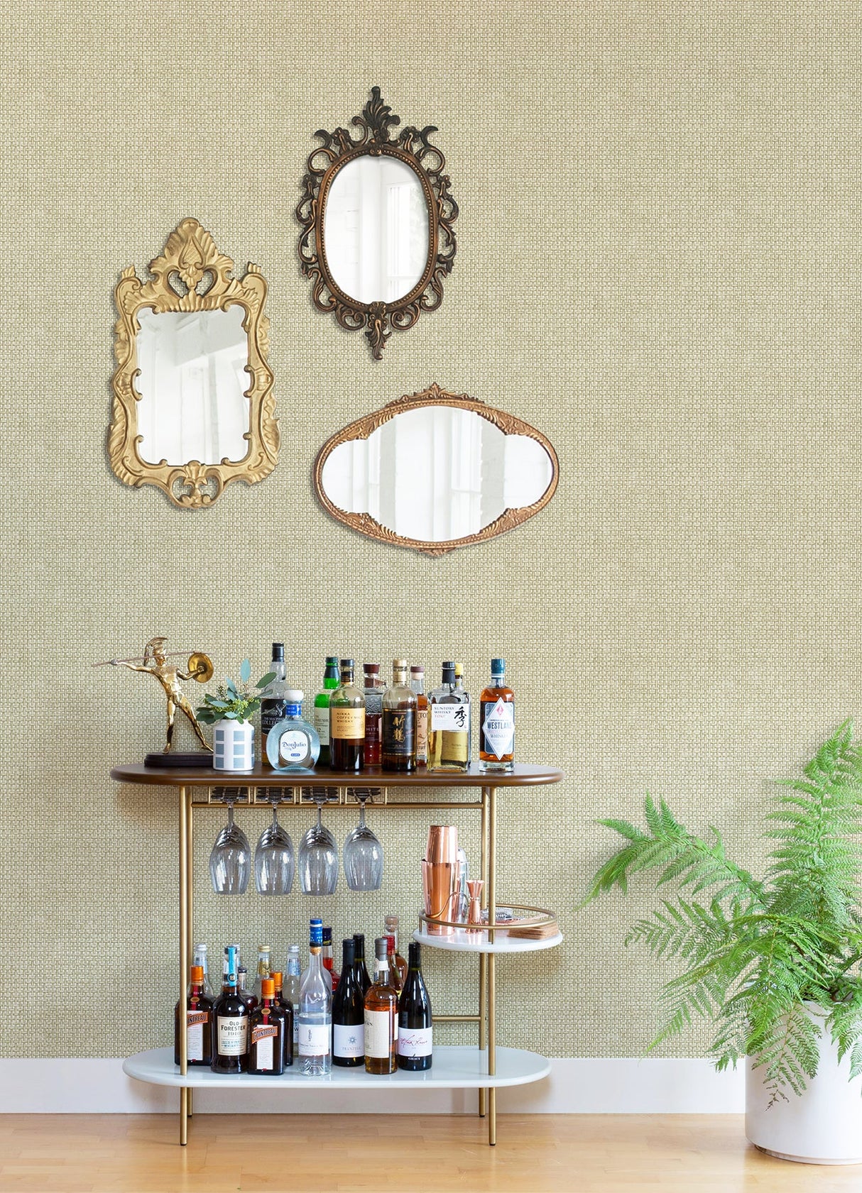 A-Street Prints 4014-26439 Zia Light Green Basketweave Wallpaper