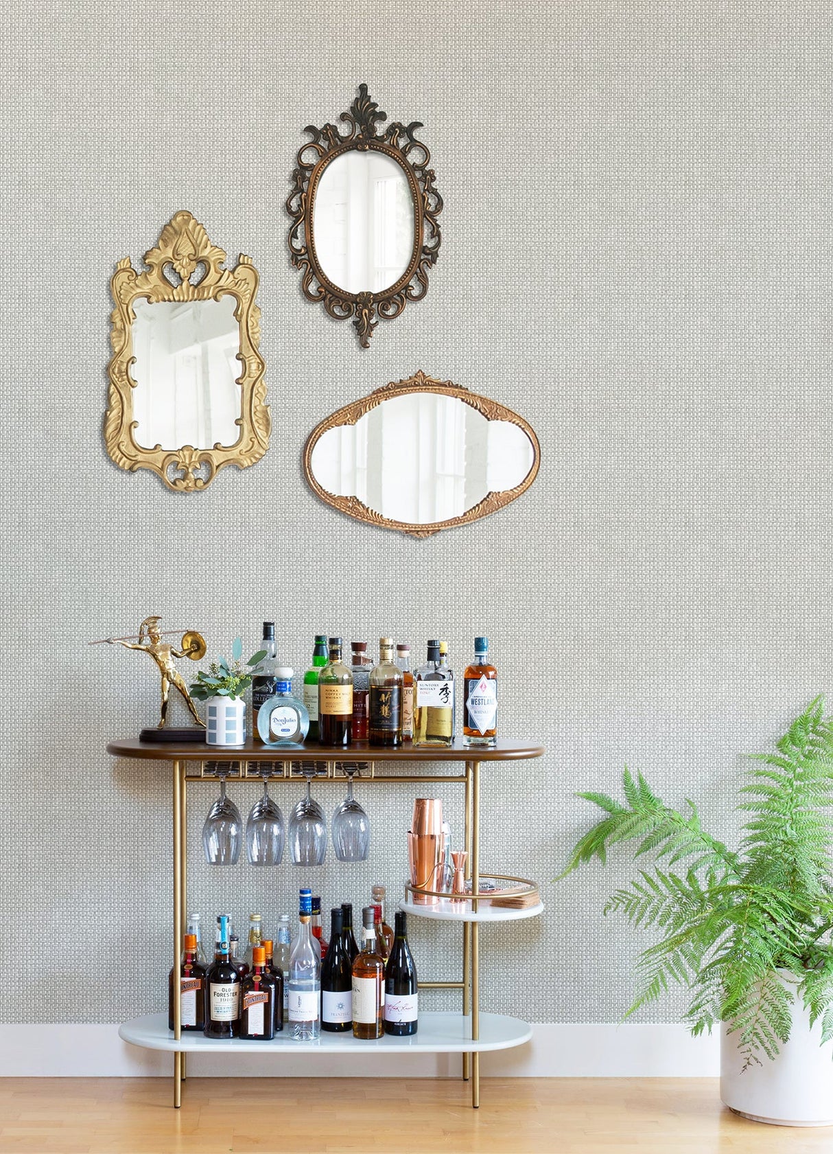 A-Street Prints 4014-26440 Zia Grey Basketweave Wallpaper