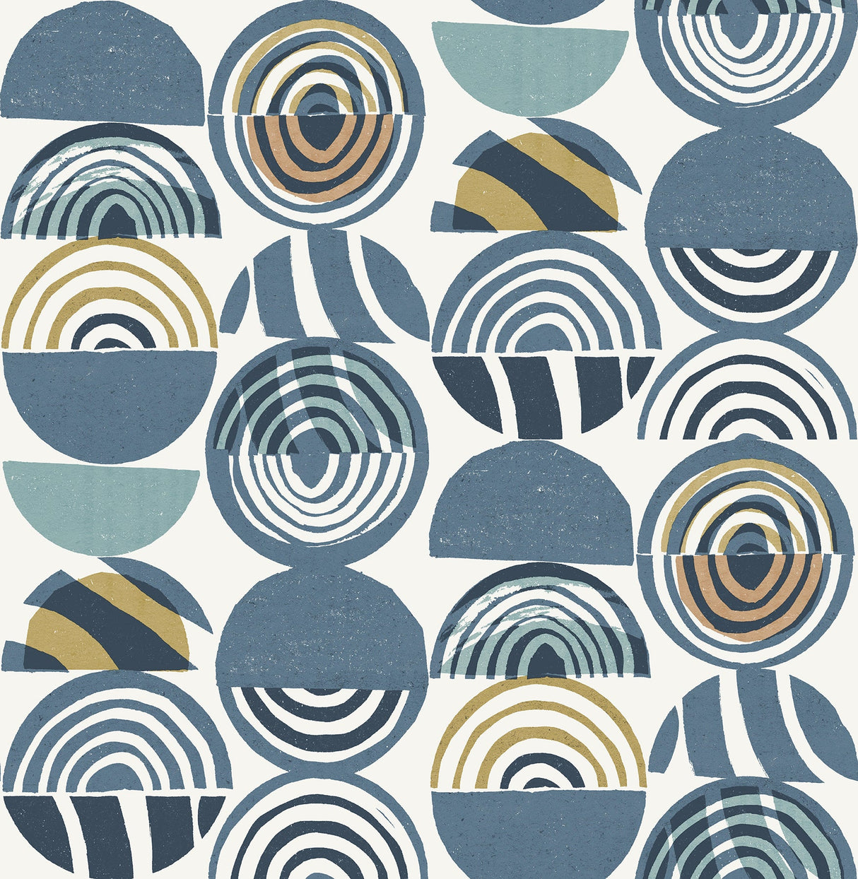 A-Street Prints 4014-26446 Mahe Blue Mod Geometric Wallpaper