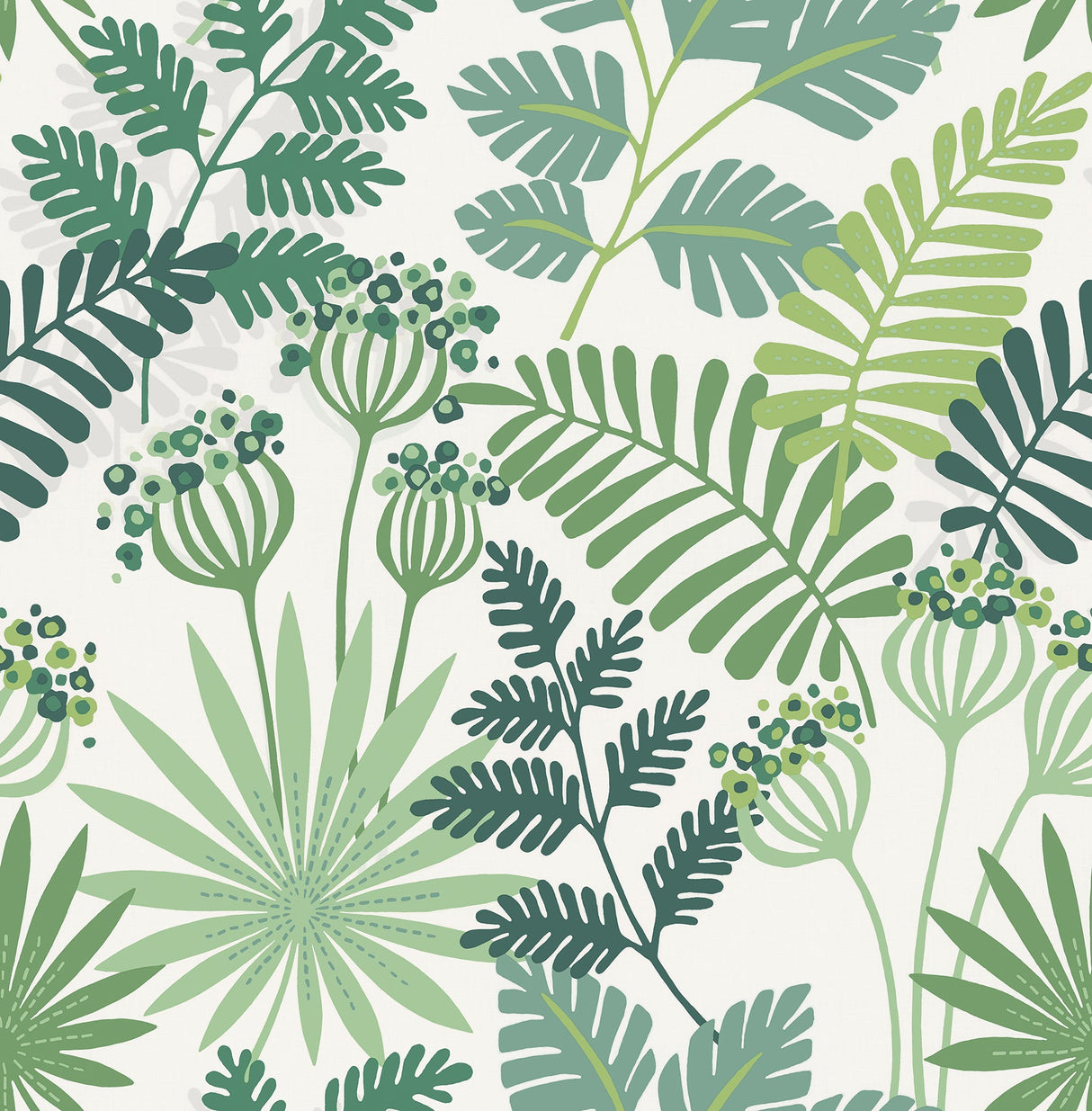 A-Street Prints 4014-26448 Praslin Green Botanical Wallpaper