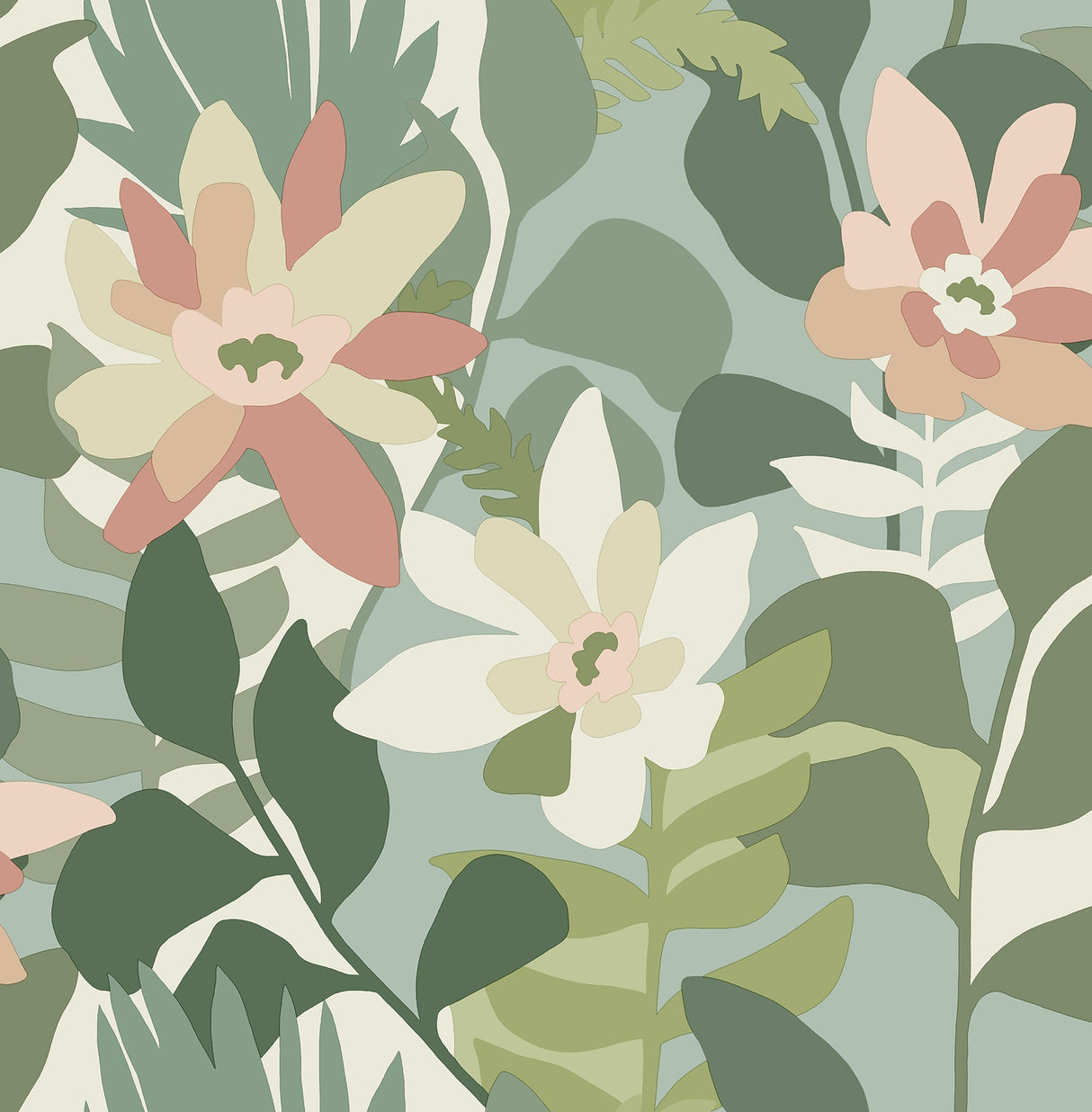 A-Street Prints 4014-26452 Koko Green Floral Wallpaper