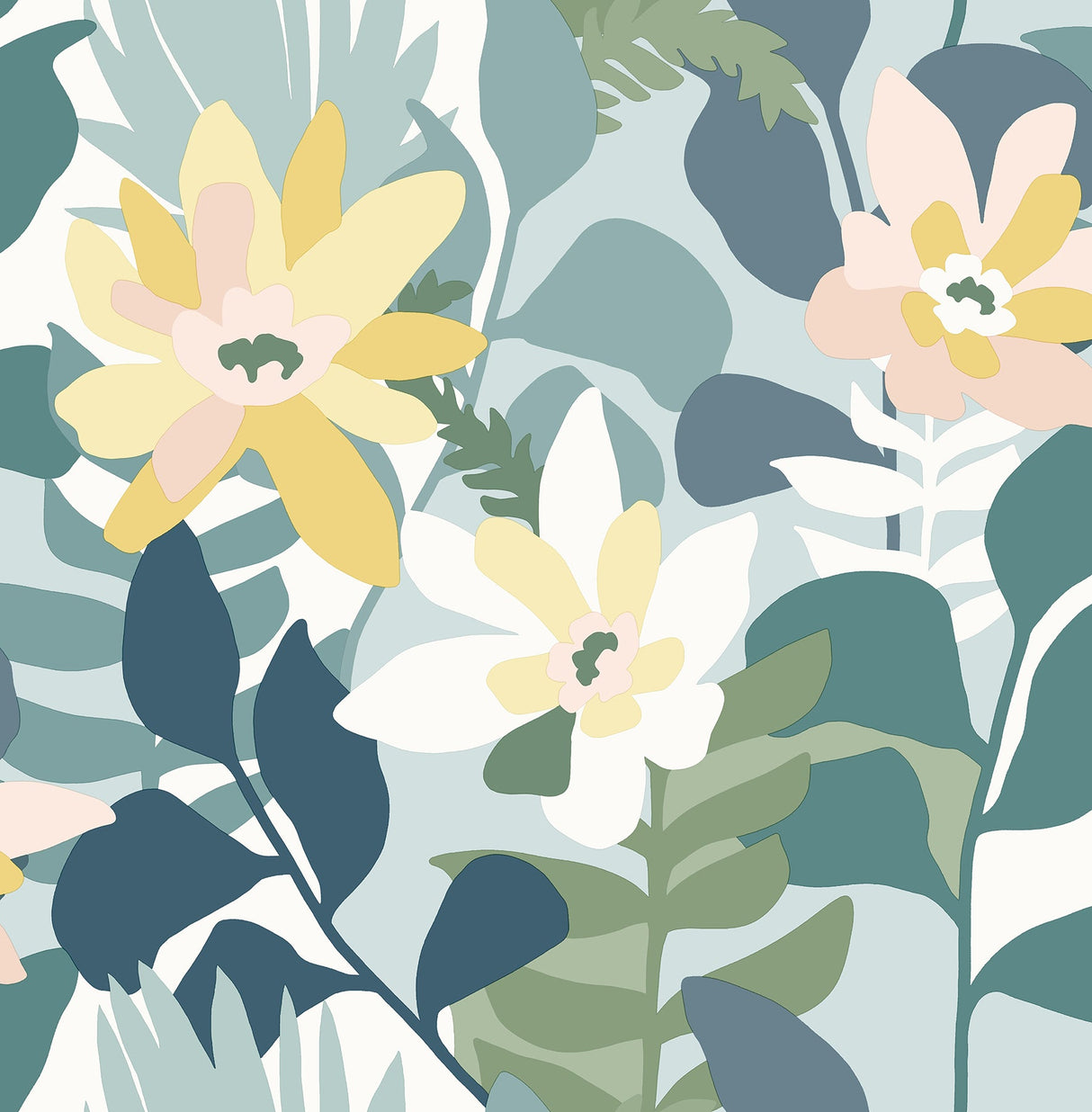 A-Street Prints 4014-26456 Koko Turquoise Floral Wallpaper