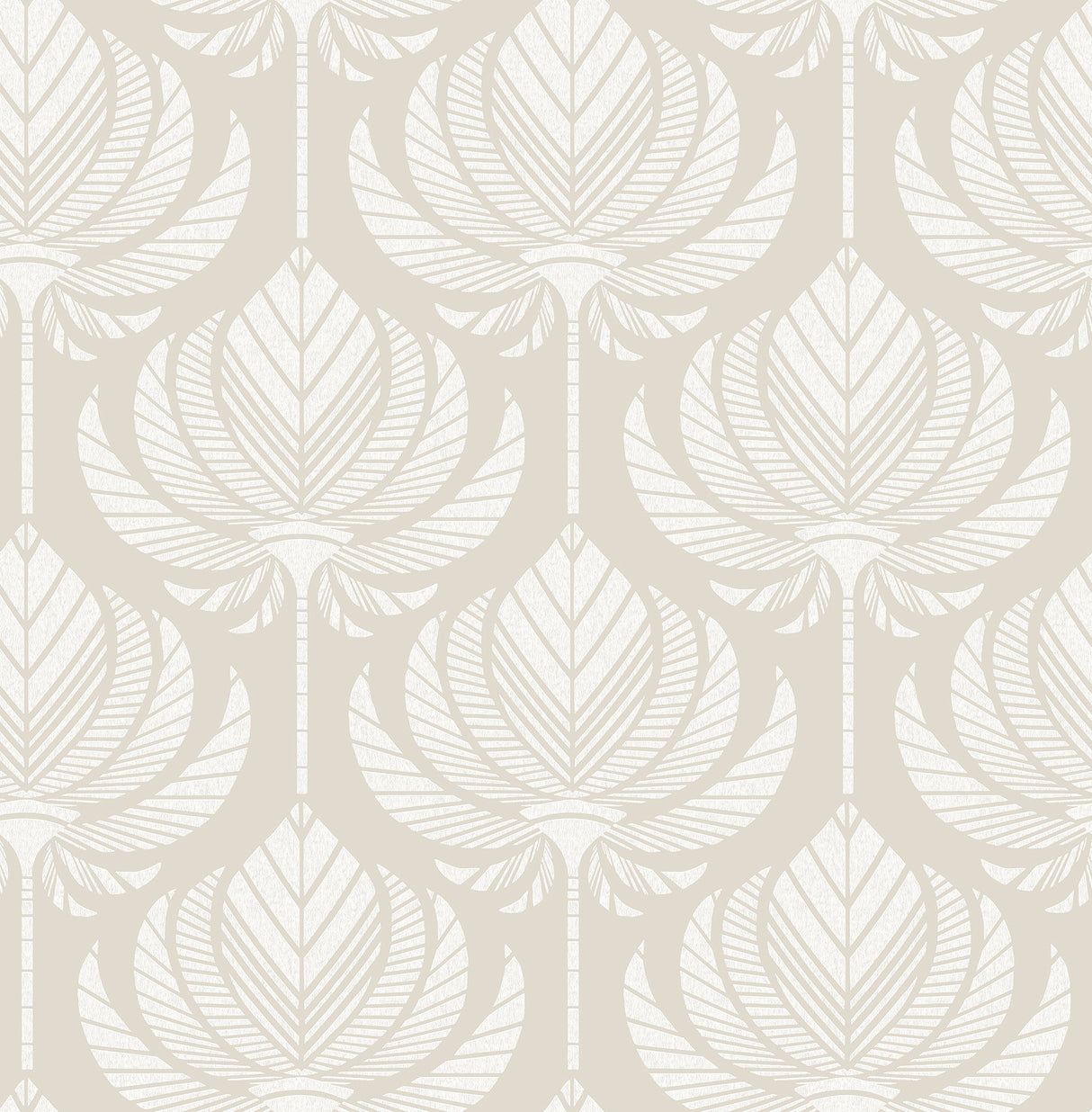 A-Street Prints 4014-26465 Palmier Light Grey Lotus Fan Wallpaper