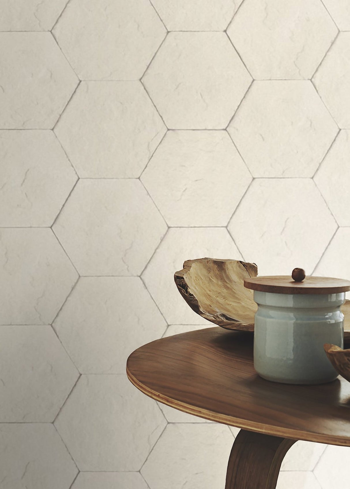 Advantage 4015-427110 Bascom Dove Stone Hexagon Wallpaper