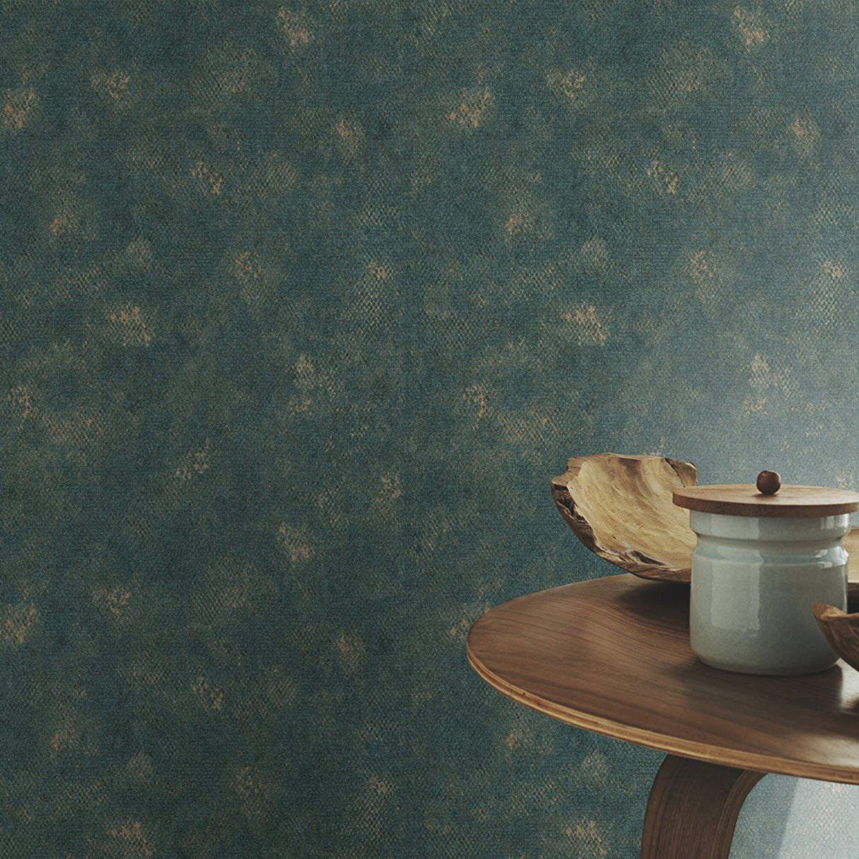 Advantage 4015-550696 Roderick Teal Faux Snakeskin Wallpaper