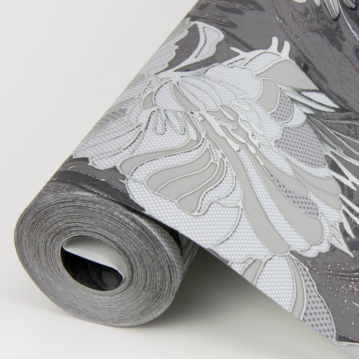 A-Street Prints 4019-86401 Selene Silver Mucha Floral Wallpaper