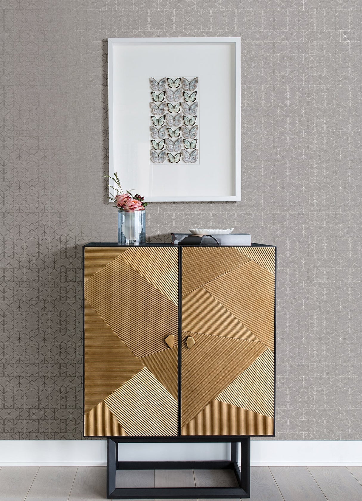 A-Street Prints 4019-86406 Paititi Silver Diamond Trellis Wallpaper