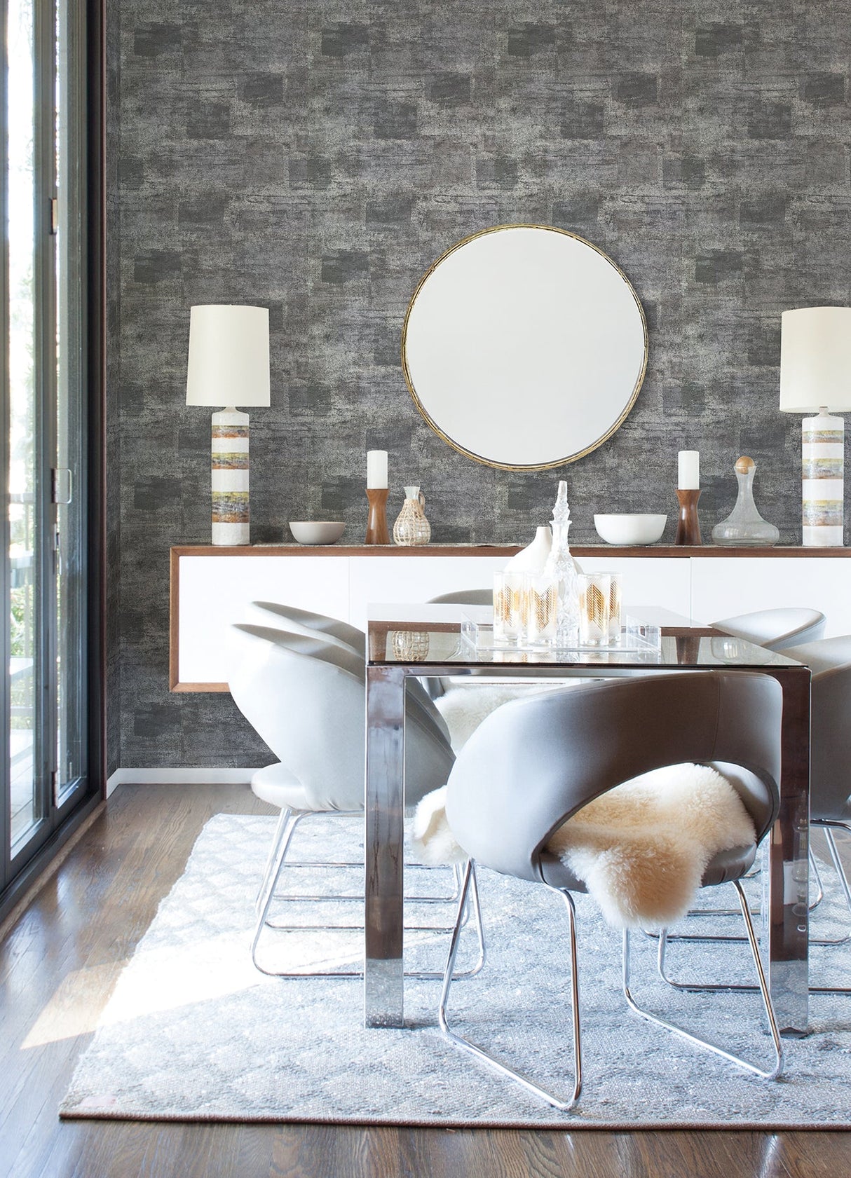 A-Street Prints 4019-86407 Pele Silver Distressed Wallpaper