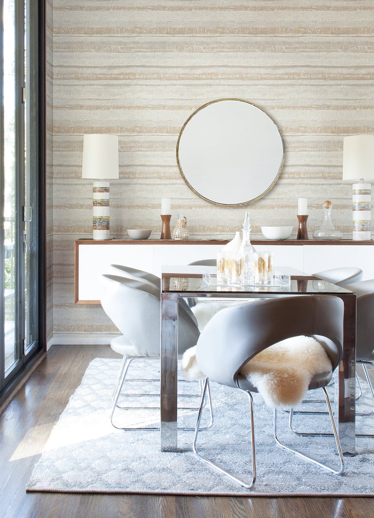 A-Street Prints 4019-86416 Rakasa Gold Distressed Stripe Wallpaper