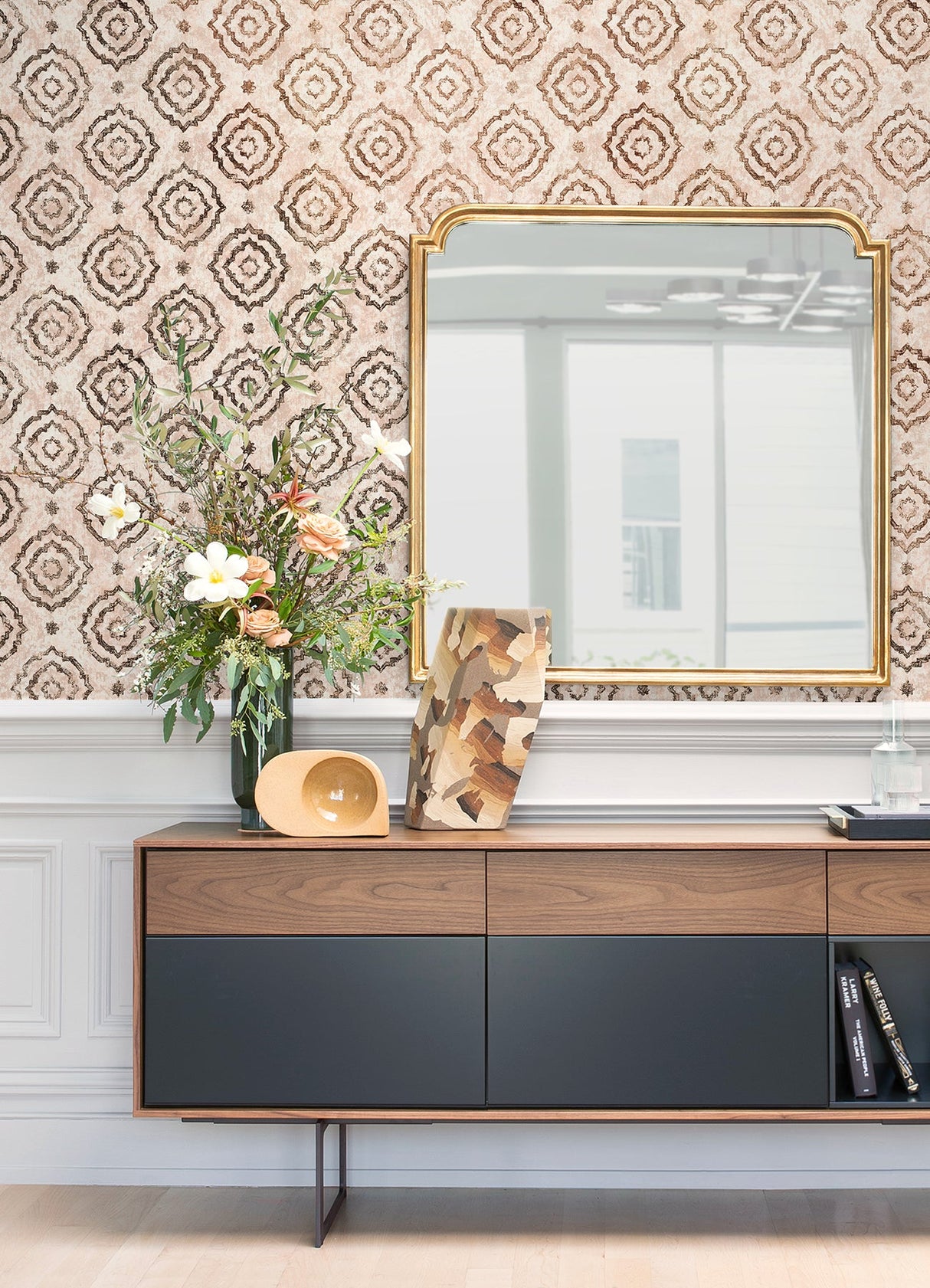 A-Street Prints 4019-86423 Uma Rose Gold Star Medallion Wallpaper