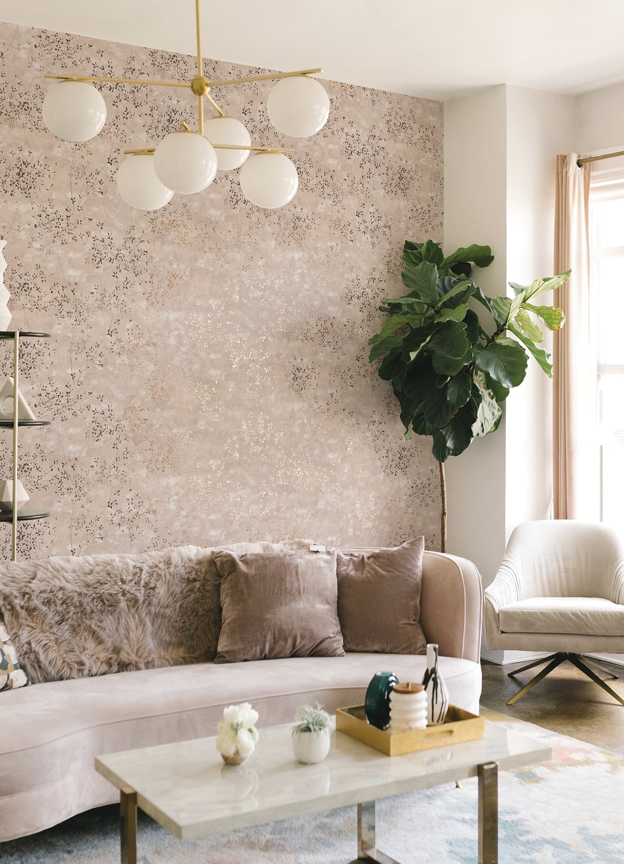 A-Street Prints 4019-86426 Arian Rose Gold Inkburst Wallpaper