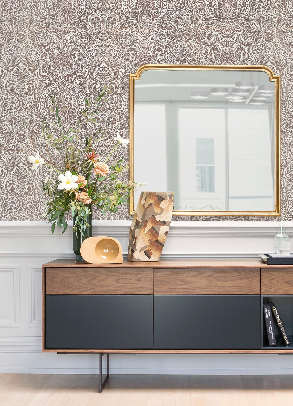 A-Street Prints 4019-86445 Artemis Rose Gold Floral Damask Wallpaper