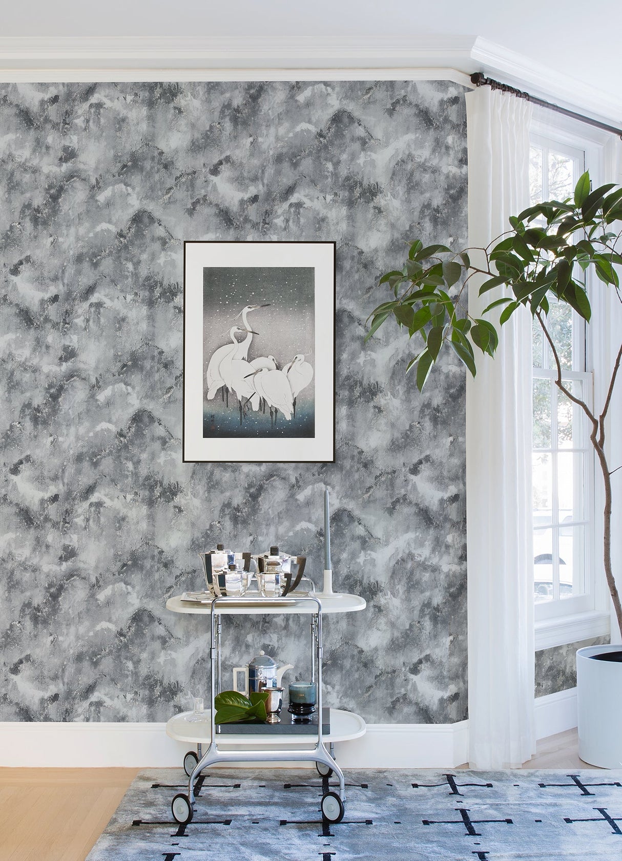 A-Street Prints 4019-86476 Toula Charcoal Abstract Wallpaper