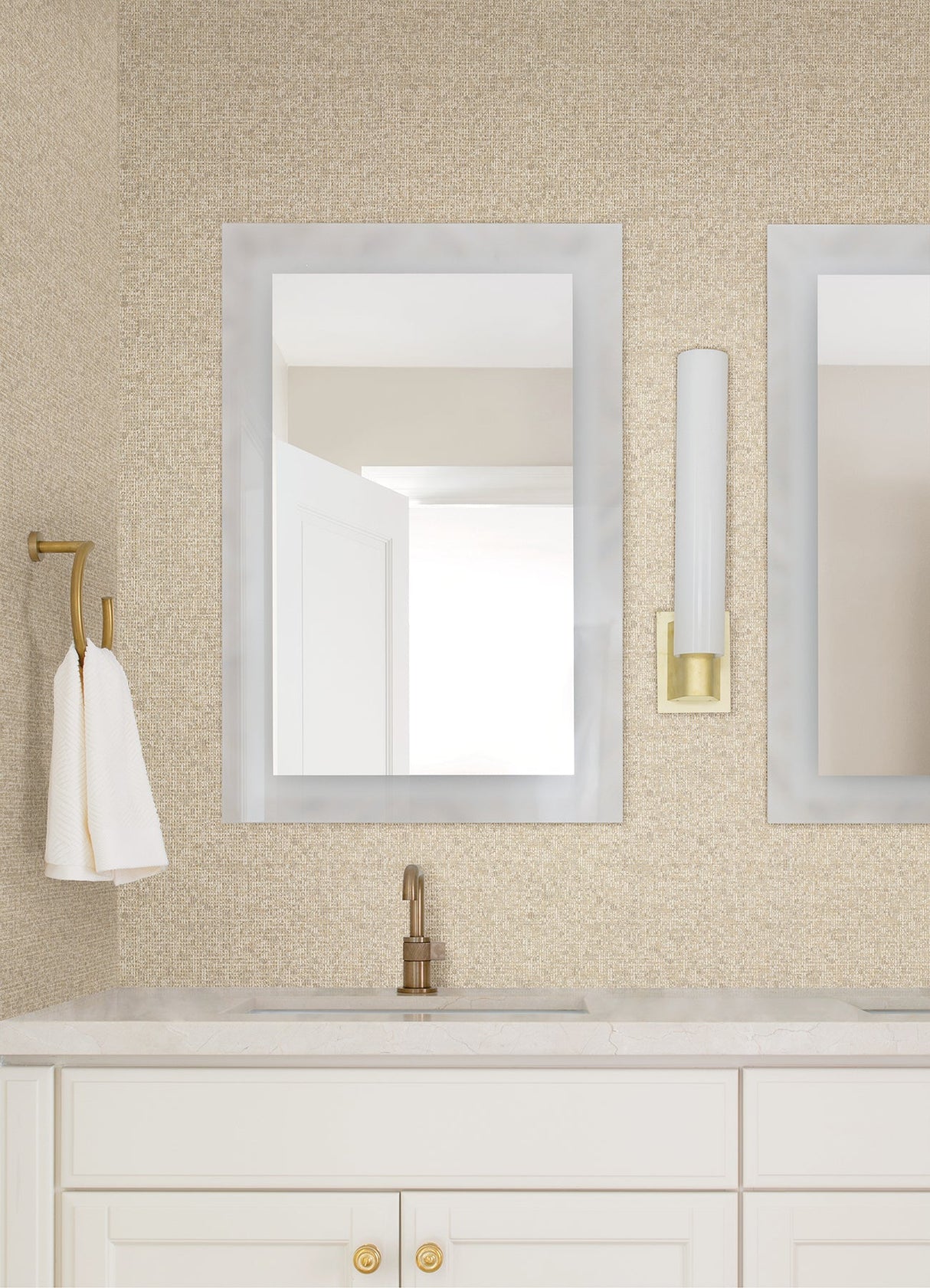 A-Street Prints 4019-86480 Maia Gold Faux Linen Wallpaper