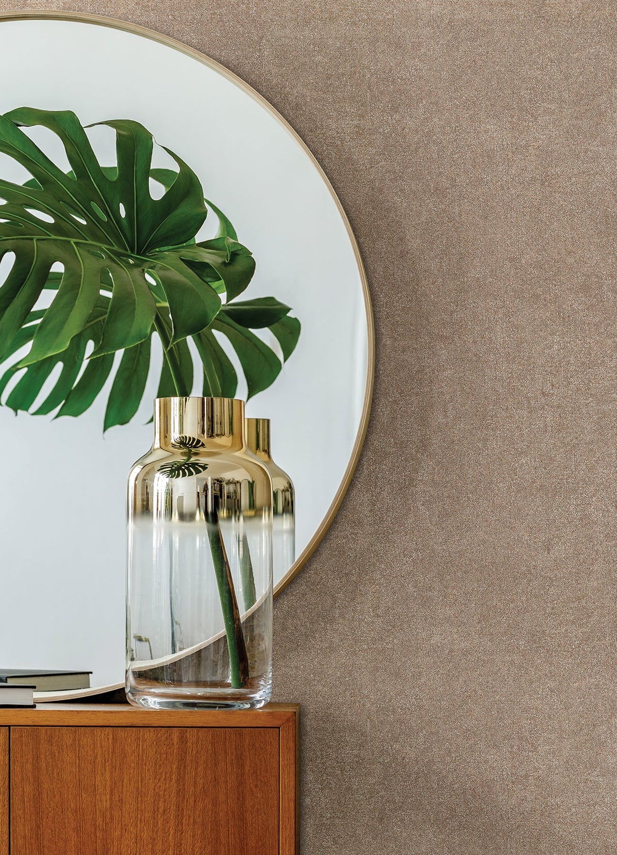 A-Street Prints 4019-86484 Nysa Rose Gold High Gloss Wallpaper