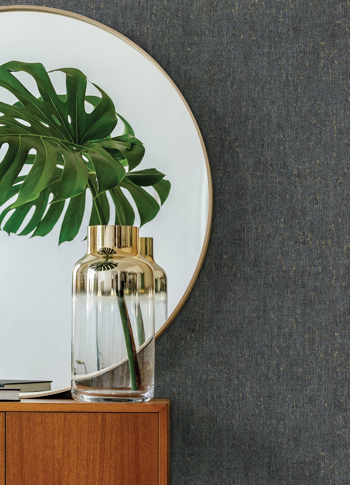 A-Street Prints 4019-86497 Reuss Slate Faux Fabric Wallpaper