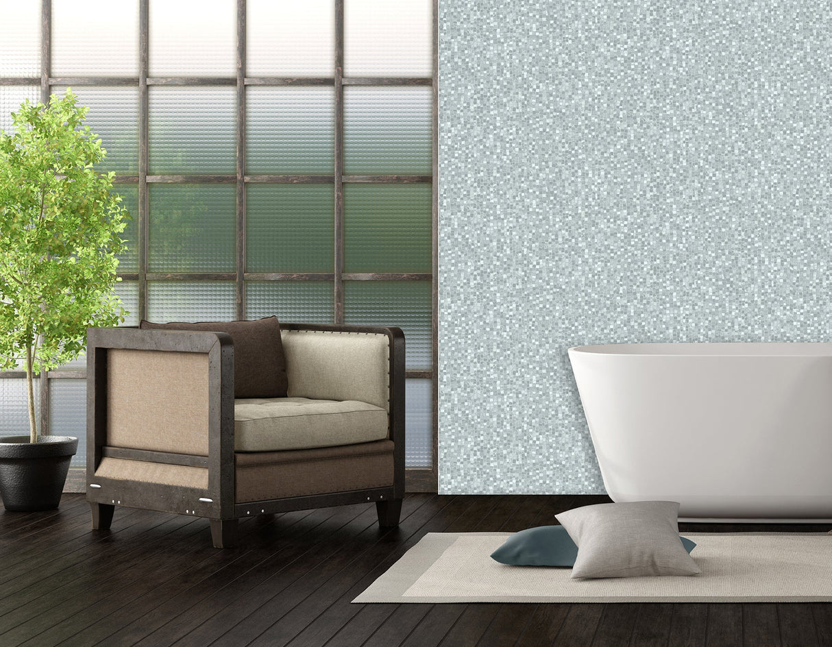 Advantage 4020-78409 Ziggy Grey Stone Mosaic Wallpaper