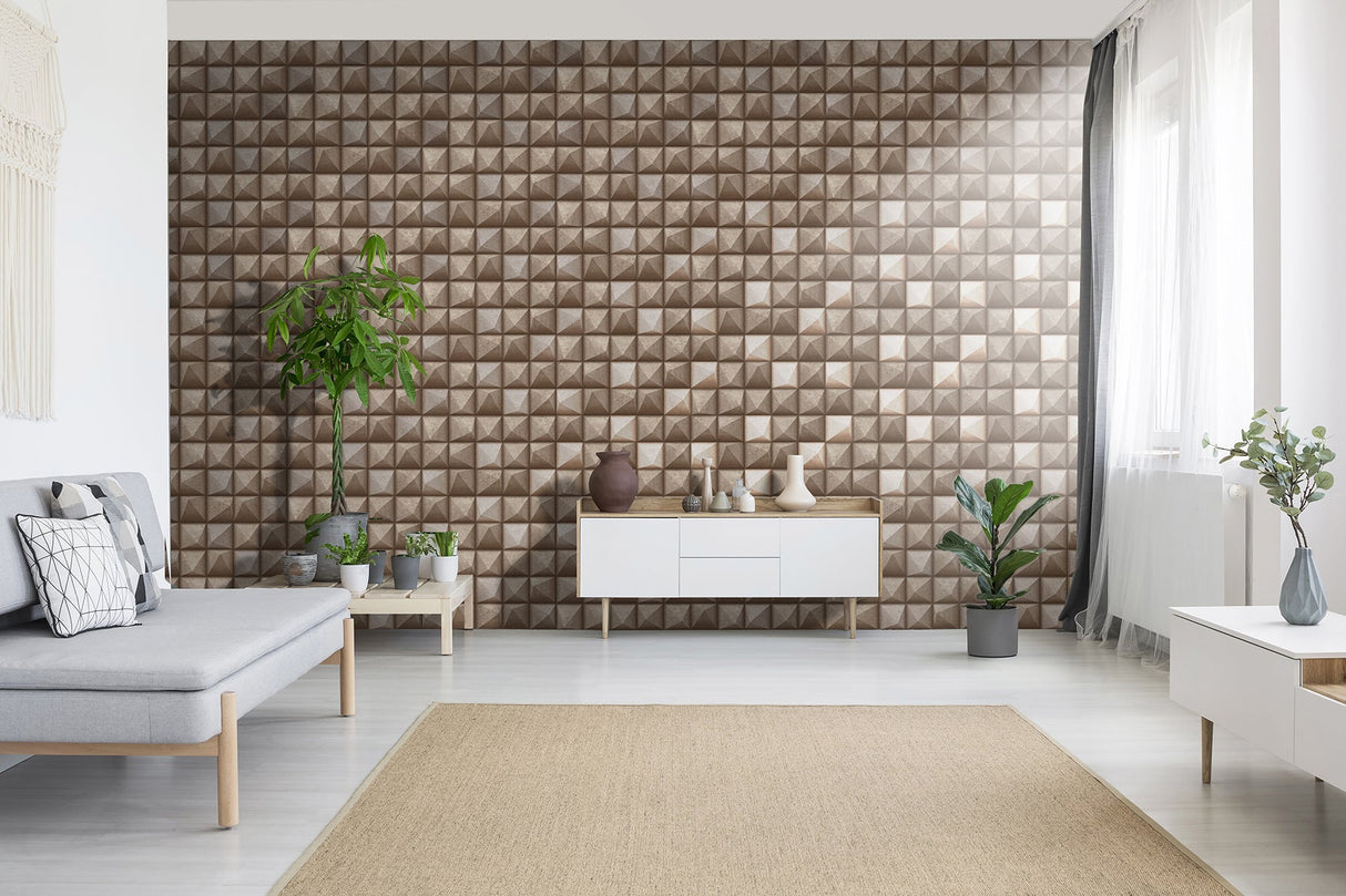 Advantage 4020-78608 Dax Copper 3D Geometric Wallpaper