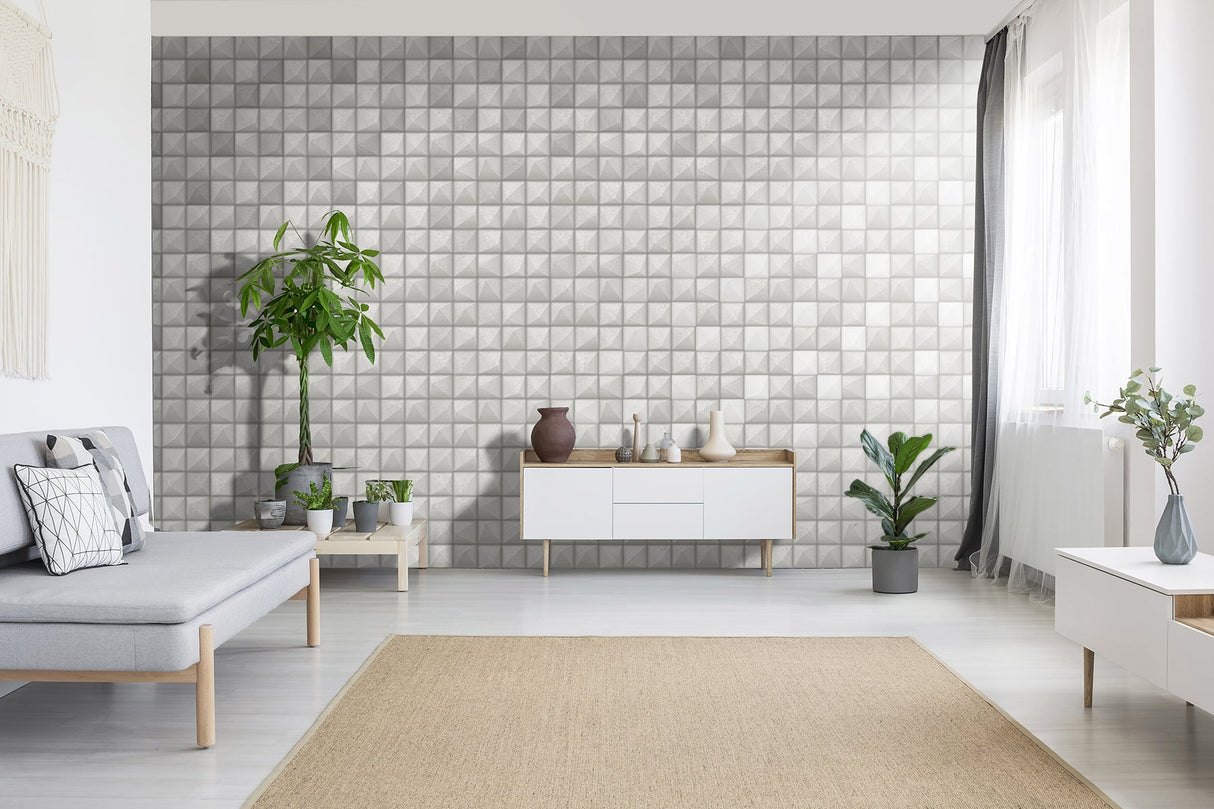 Advantage 4020-78609 Dax Grey 3D Geometric Wallpaper