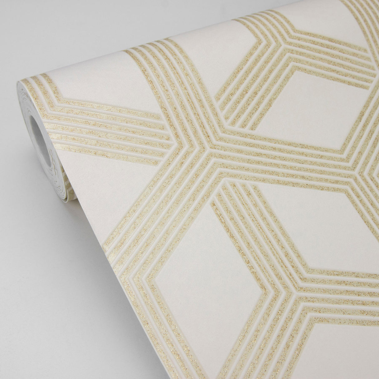 Advantage 4020-84207 Xander Cream Glam Geometric Wallpaper