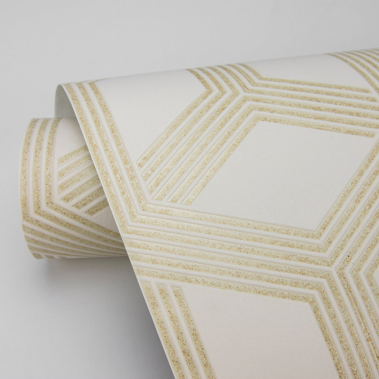 Advantage 4020-84207 Xander Cream Glam Geometric Wallpaper