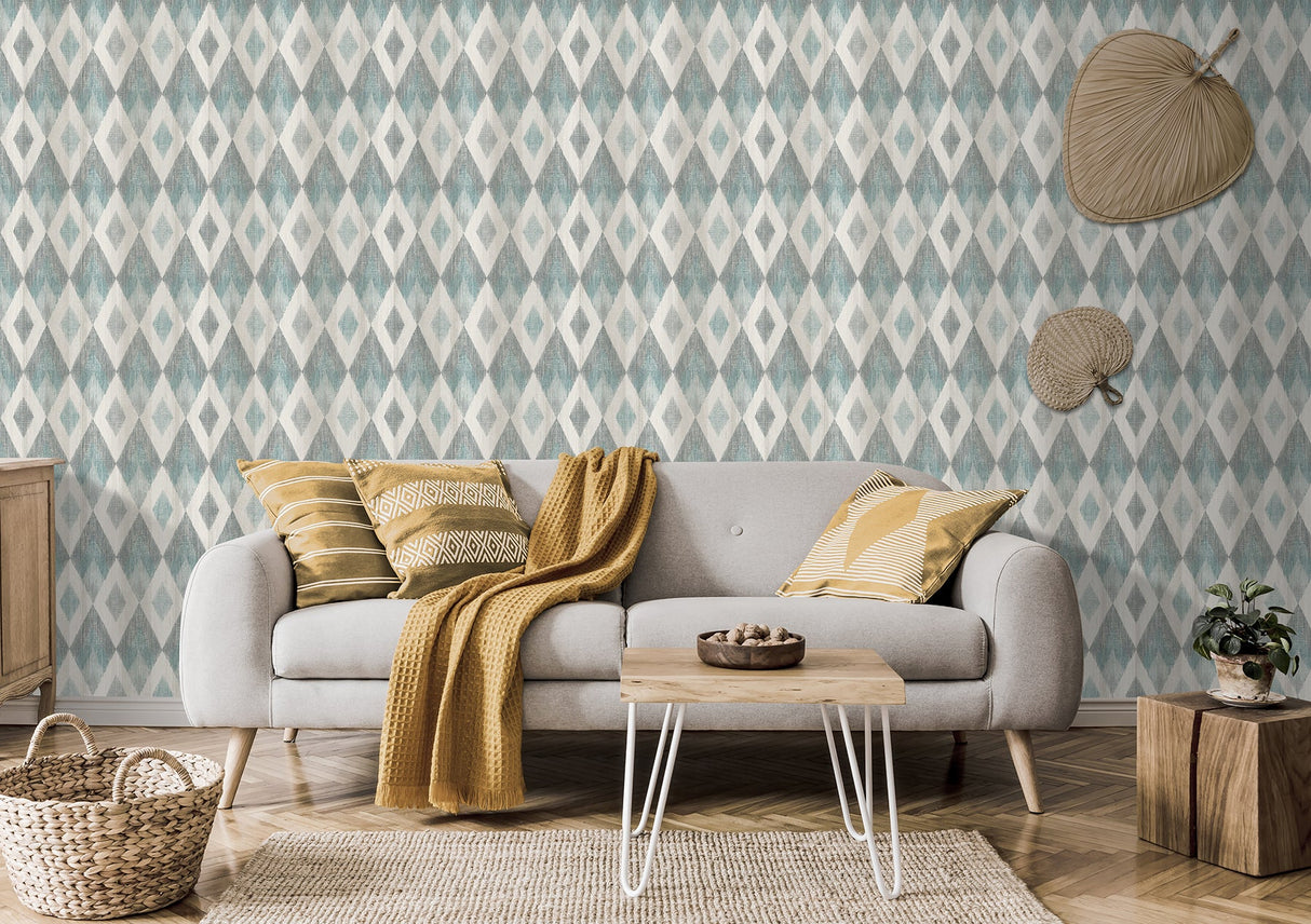 Advantage 4020-96101 Ace Teal Diamond Wallpaper