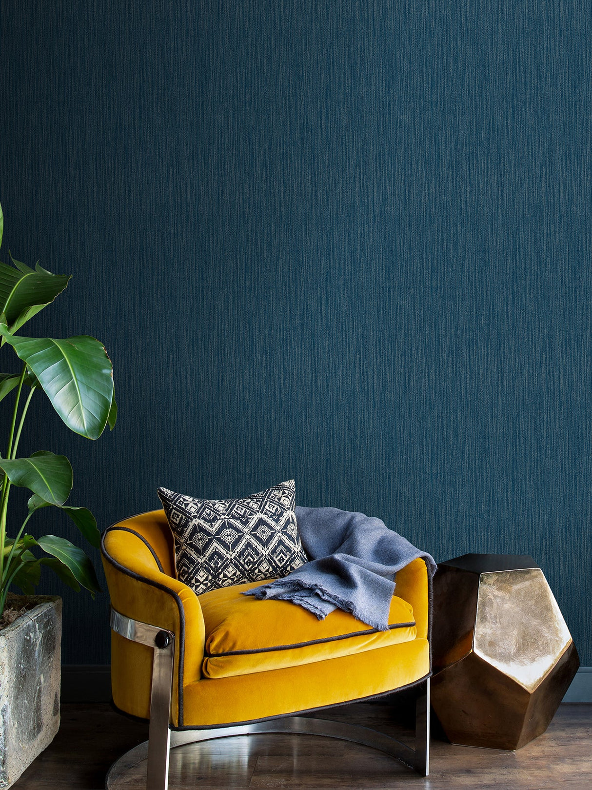 Advantage 4025-82513 Abel Blue Textured Wallpaper