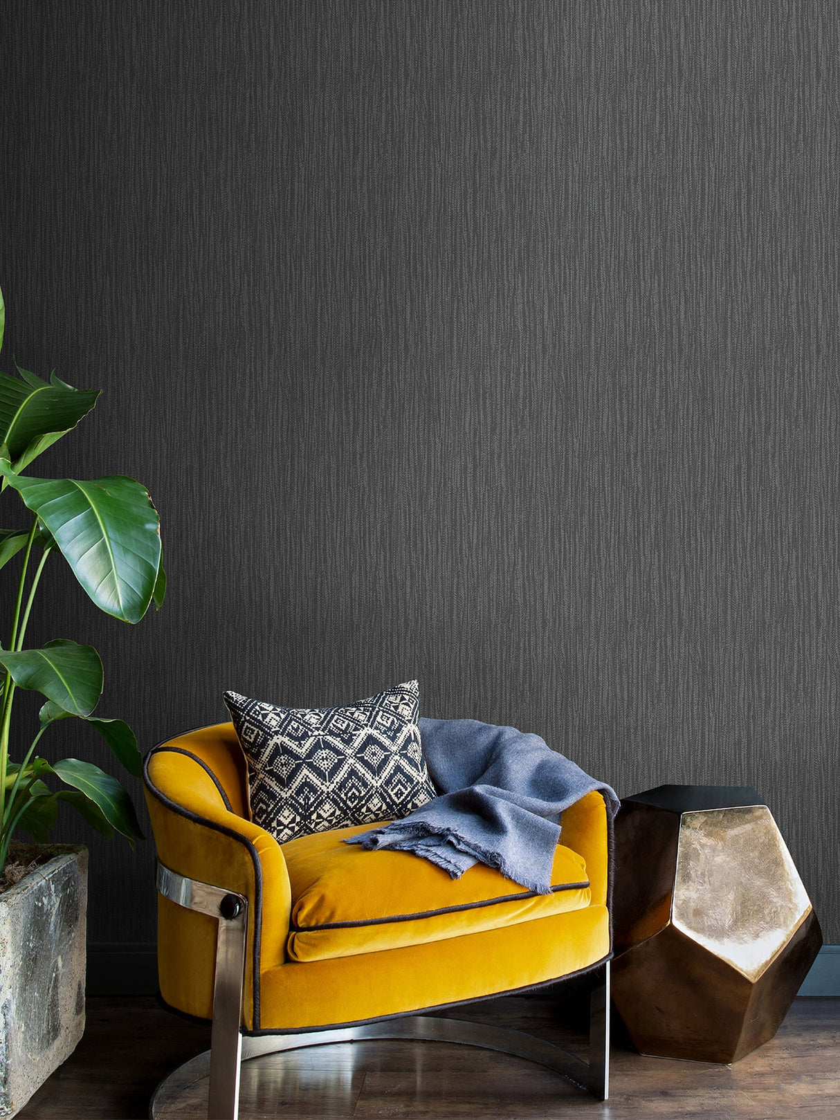 Advantage 4025-82520 Abel Charcoal Textured Wallpaper