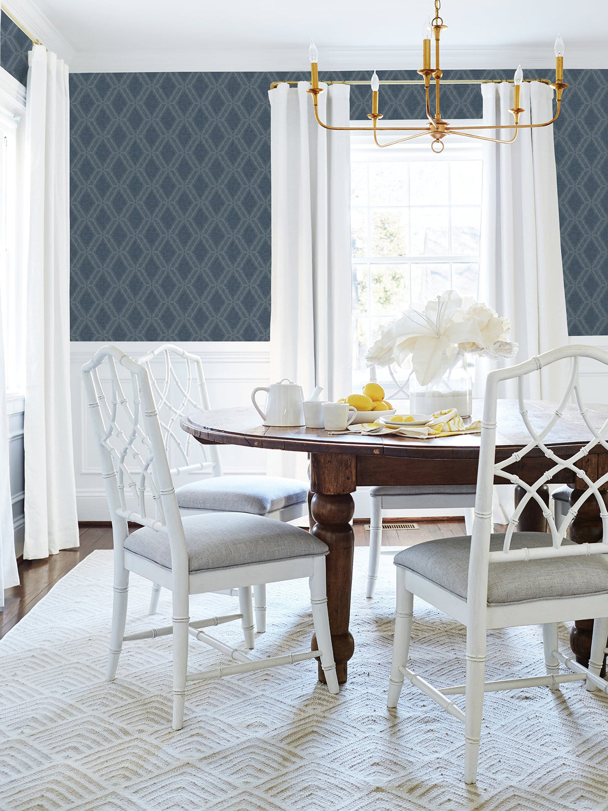 Advantage 4025-82541 Mersenne Indigo Geometric Wallpaper