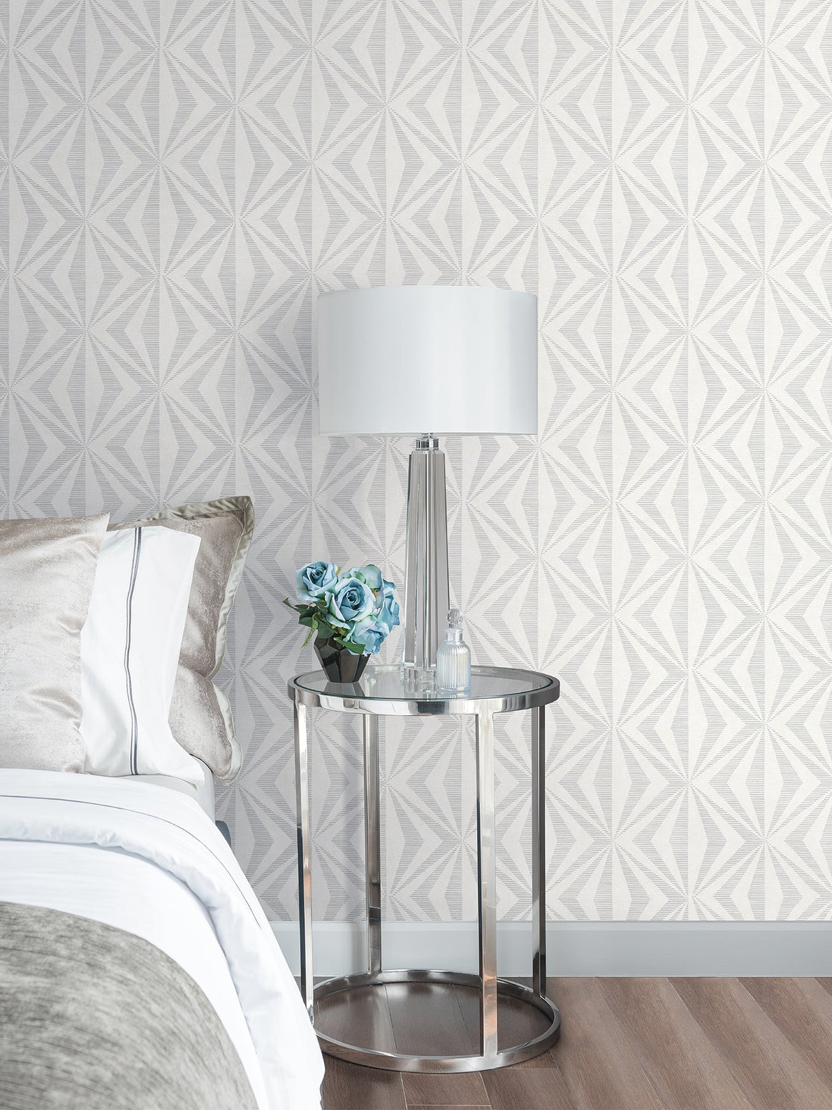 Advantage 4025-82548 Monge Silver Geometric Wallpaper