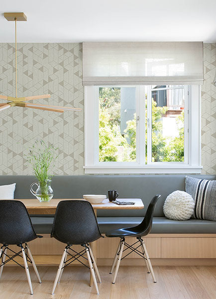 Eade’s Fairbank Champagne Linen Geometric Wallpaper by Scott