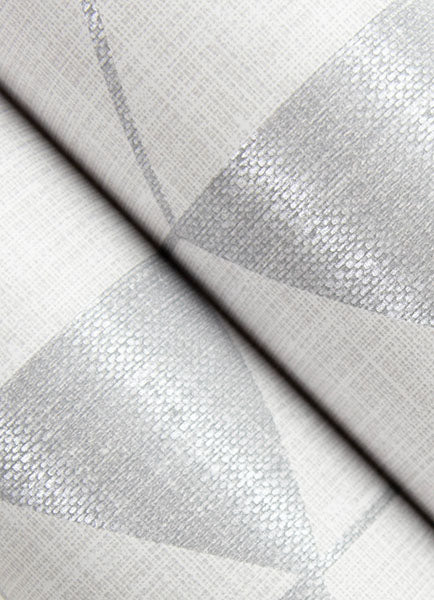 Eade’s Fairbank Silver Linen Geometric Wallpaper by Scott Li