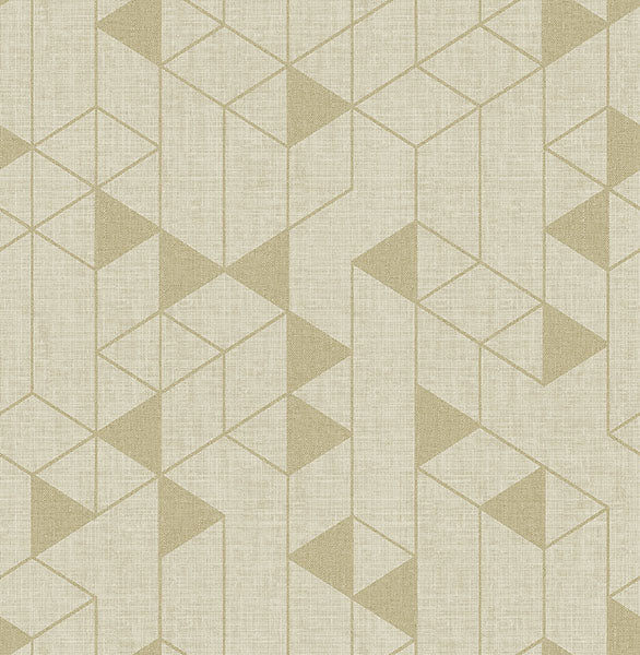 Eade’s Fairbank Gold Linen Geometric Wallpaper by Scott Livi