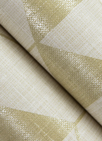 Eade’s Fairbank Gold Linen Geometric Wallpaper by Scott Livi