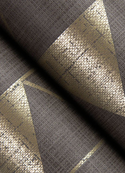 Eade’s Fairbank Chocolate Linen Geometric Wallpaper by Scott