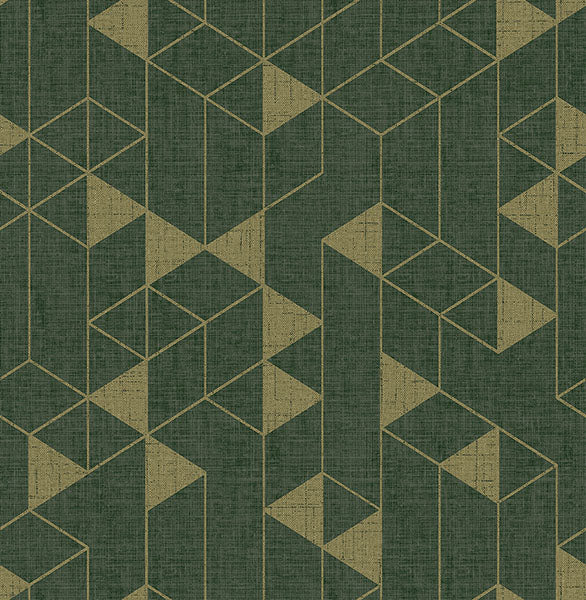 Eade’s Fairbank Evergreen Linen Geometric Wallpaper by Scott