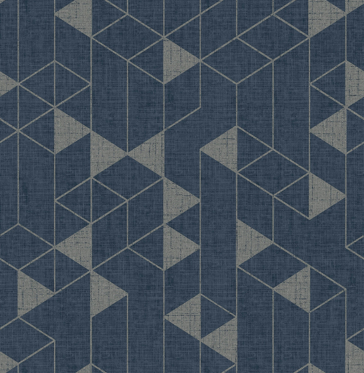 A-Street Prints 4034-26775 Fairbank Navy Linen Geometric Wallpaper by Scott Living
