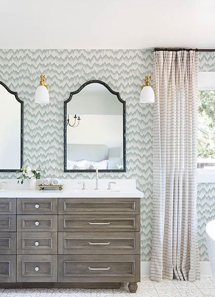 Eade’s Holmby Seafoam Brushstroke Zigzag Wallpaper by Scott
