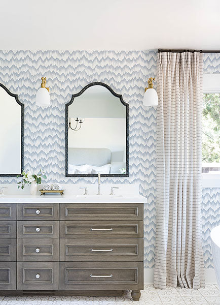 Eade’s Holmby Light Blue Brushstroke Zigzag Wallpaper by Sco