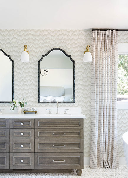 Eade’s Holmby Bone Brushstroke Zigzag Wallpaper by Scott Liv